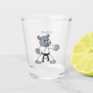 Cartoon rhino kung fu cartoon shot glas