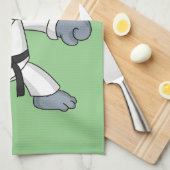 Cartoon rhino kung fu cartoon theedoek (Quarter Fold)