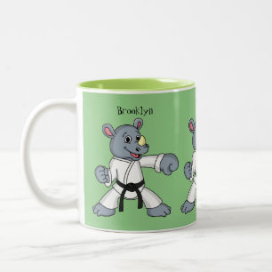 Cartoon rhino kung fu cartoon tweekleurige koffiemok