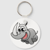 Cartoon Rhino Sleutelhanger (Voorkant)