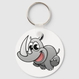 Cartoon Rhino Sleutelhanger