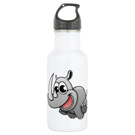 Cartoon Rhino Waterfles (Voorkant)