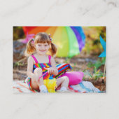 Cartoon Rhinoceros Kind Profiel Foto Roepkaart Visitekaartje (Achterkant)