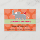 Cartoon Rhinoceros Kind Profiel Foto Roepkaart Visitekaartje (Voorkant)