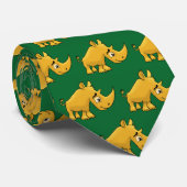 Cartoon Rhinoceros Stropdas (Opgerold)
