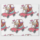 Cartoon Road Rage Woman Cadeaupapier (Vlak)