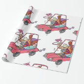 Cartoon Road Rage Woman Cadeaupapier (Uitgerold)