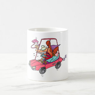 Cartoon Road Rage Woman Koffiemok