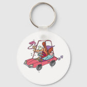 Cartoon Road Rage Woman Sleutelhanger (Voorkant)