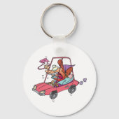 Cartoon Road Rage Woman Sleutelhanger (Achterkant)