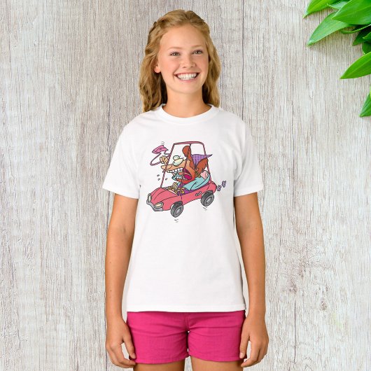 Cartoon Road Rage Woman T-shirt