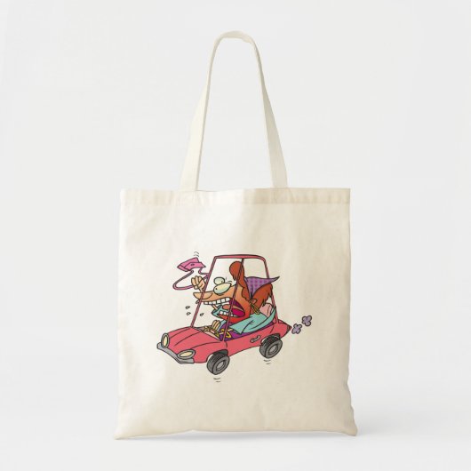 Cartoon Road Rage Woman Tote Bag (Voorkant)