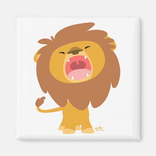 Cartoon Roaring Lion magnet (Voorkant)