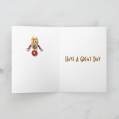 Cartoon Robot Bewerkbare Kinderverjaardag Kaart (Binnen)