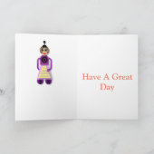 Cartoon Robot Bewerkbare Kinderverjaardag Kaart (Binnen)
