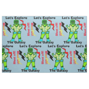 Cartoon Robot Boy Alien Blast off Stof