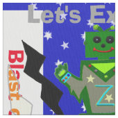Cartoon Robot Boy Alien Stars Stof (Close Up)