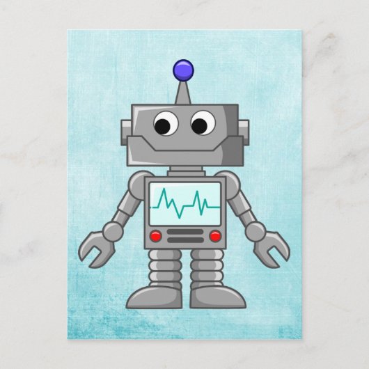 cartoon robot briefkaart (Voorkant)