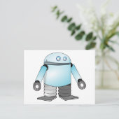 Cartoon Robot Briefkaart (Staand voorkant)