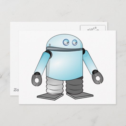 Cartoon Robot Briefkaart (Voorkant / Achterkant)