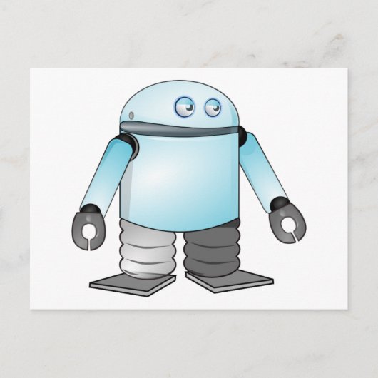 Cartoon Robot Briefkaart (Voorkant)