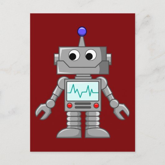 cartoon robot briefkaart (Voorkant)