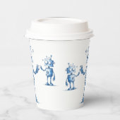 Cartoon Robot Coffee Cup - Tech Buddy To Go Papieren Bekers (Links)