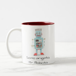 cartoon-robot, Domo arigato, Roboto Tweekleurige Koffiemok