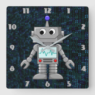 cartoon robot klok