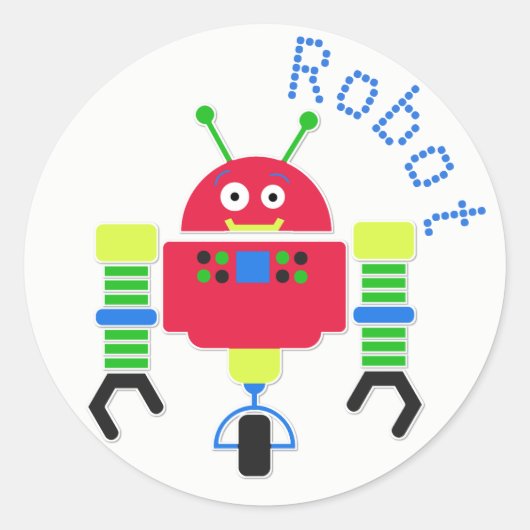 Cartoon Robot Sticker (Voorkant)