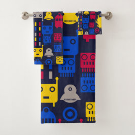 cartoon robots bad handdoek