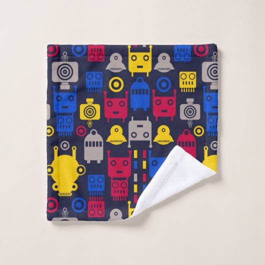 cartoon robots bad handdoek (Wasdoekje)