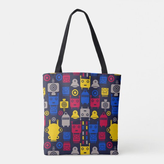 Cartoon robots tote bag (Achterkant)