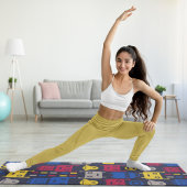 cartoon robots yogamat