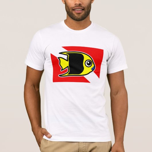 Cartoon Rock Beauty Dive Flag T-shirt (Voorkant)