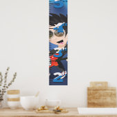 Cartoon Rock Star Groeigrafiek. Poster (Keuken)