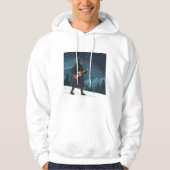 Cartoon Rocker Dog Under the Stars Hoodie (Voorkant)