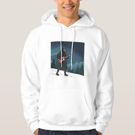 Cartoon Rocker Dog Under the Stars Hoodie (Voorkant)