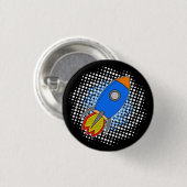Cartoon Rocket met Halftones Melkweg Ronde Button 3,2 Cm (Voorkant /achterkant)