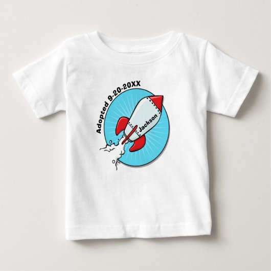Cartoon Rocket Ship Adoption Fun Design (Voorkant)