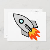 Cartoon Rocket Ship Briefkaart (Voorkant / Achterkant)