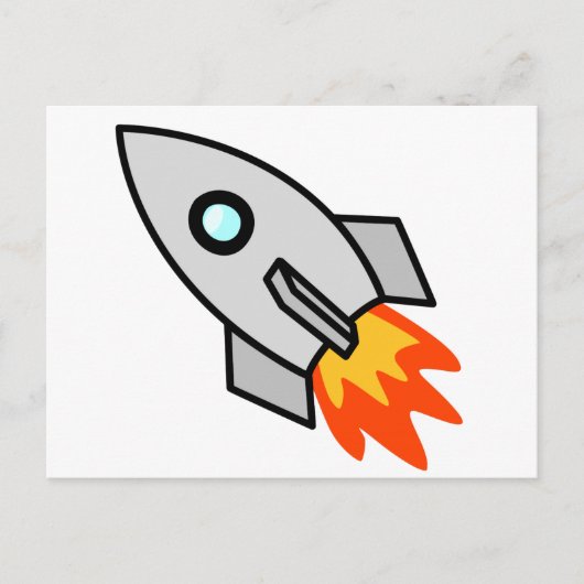 Cartoon Rocket Ship Briefkaart (Voorkant)