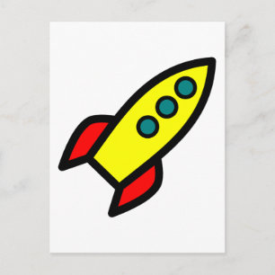Cartoon Rocket Ship Briefkaart