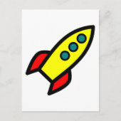 Cartoon Rocket Ship Briefkaart (Voorkant)