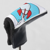 Cartoon Rocket Ship Fun-ontwerp Golfheadcover (3/4 voorkant)