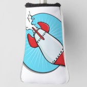 Cartoon Rocket Ship Fun-ontwerp Golfheadcover (Draai 90)