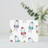 Cartoon Rocket Ship Pattern Briefkaart (Staand voorkant)