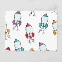 Cartoon Rocket Ship Pattern