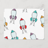 Cartoon Rocket Ship Pattern Briefkaart (Voorkant)