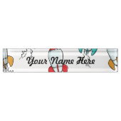 Cartoon Rocket Ship Pattern Naambordje (Voorkant)